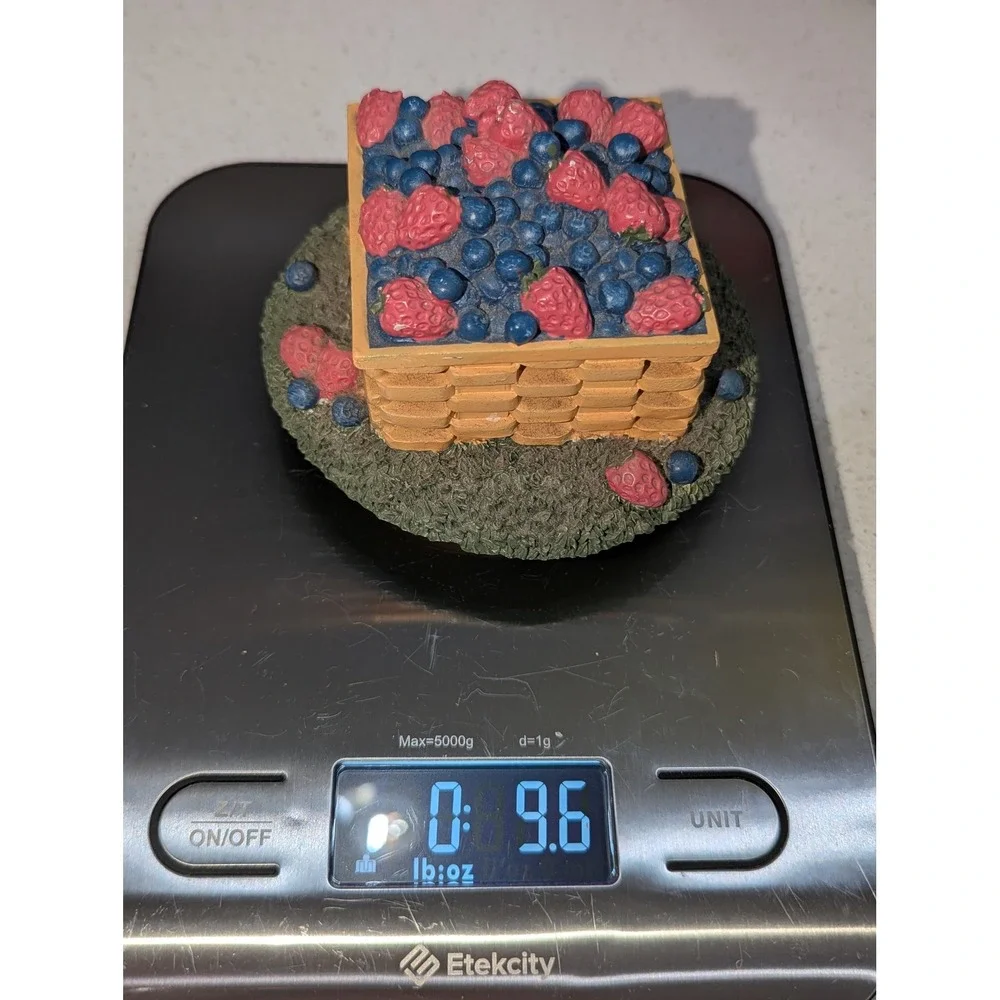 Votive Candle Holder Berry Basket Multi-Color Resin Fruit Design